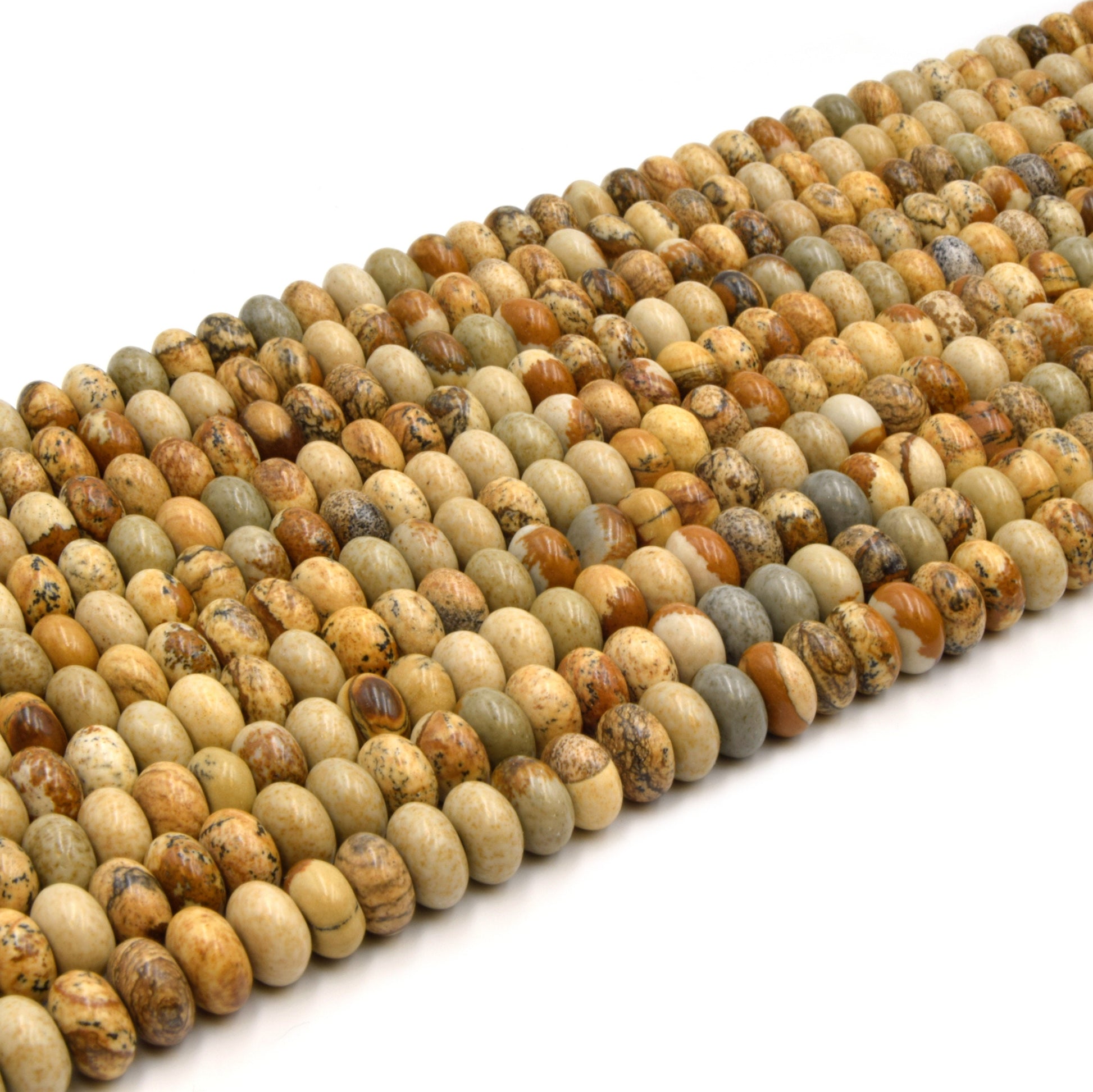 Picture Jasper Rondelle Beads - Perfect for Candy Necklaces!