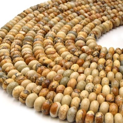 Picture Jasper Rondelle Beads - Perfect for Candy Necklaces!