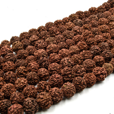 Natural Rudraksha Seed Beads - Sold by the Strand - 108 beads per Strand
