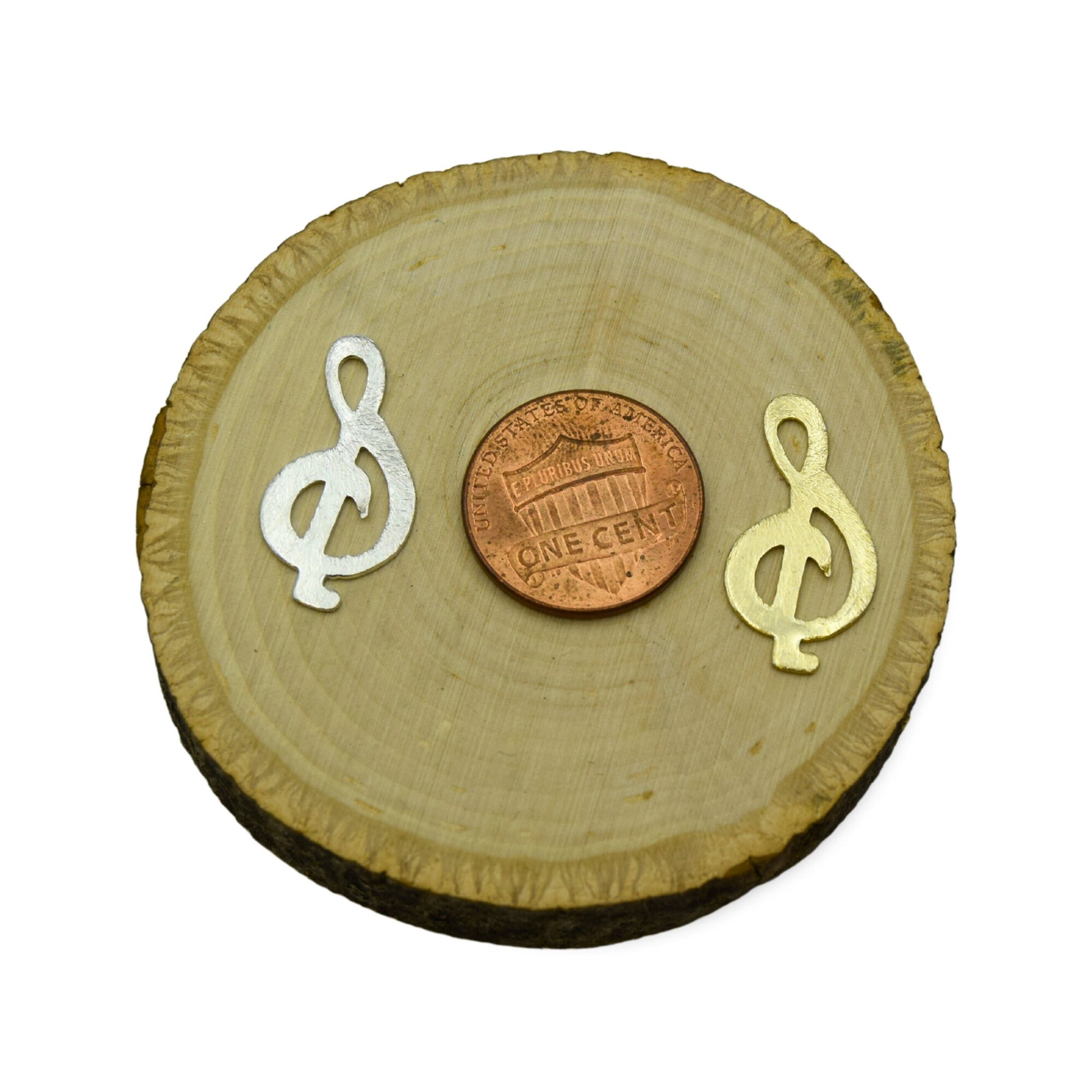 Musical Treble Clef Plated Copper Components for Jewelry Making - Bulk Jewelry Findings (pack of 10)