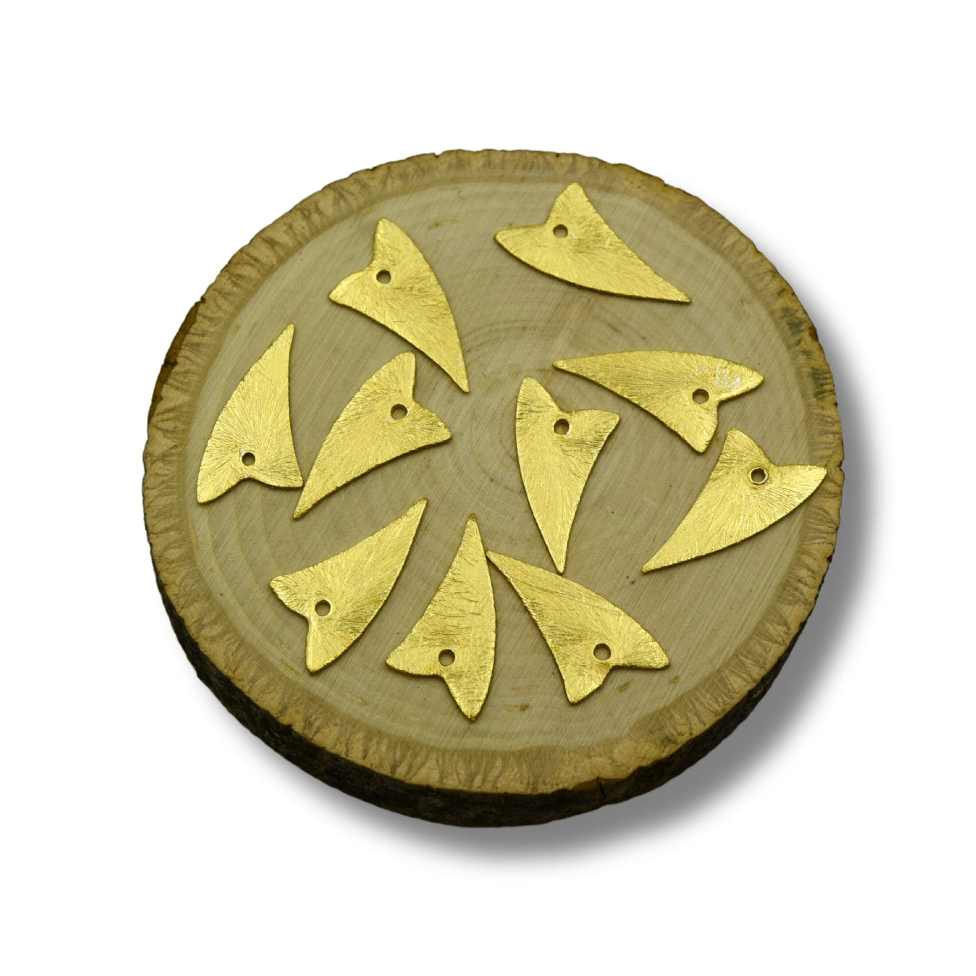 Shark Tooth Shaped Plated Copper Component for Jewelry Making - Bulk Pack of 10 Jewelry Findings
