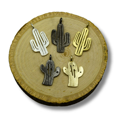 Cactus Charms | Plated Copper Components For Jewelry Making - Bulk Findings, Pack of 10