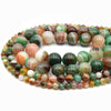 Green Multi Color Striped Agate Beads | Smooth Round Loose Gemstone Beads | Natural Agate Beads