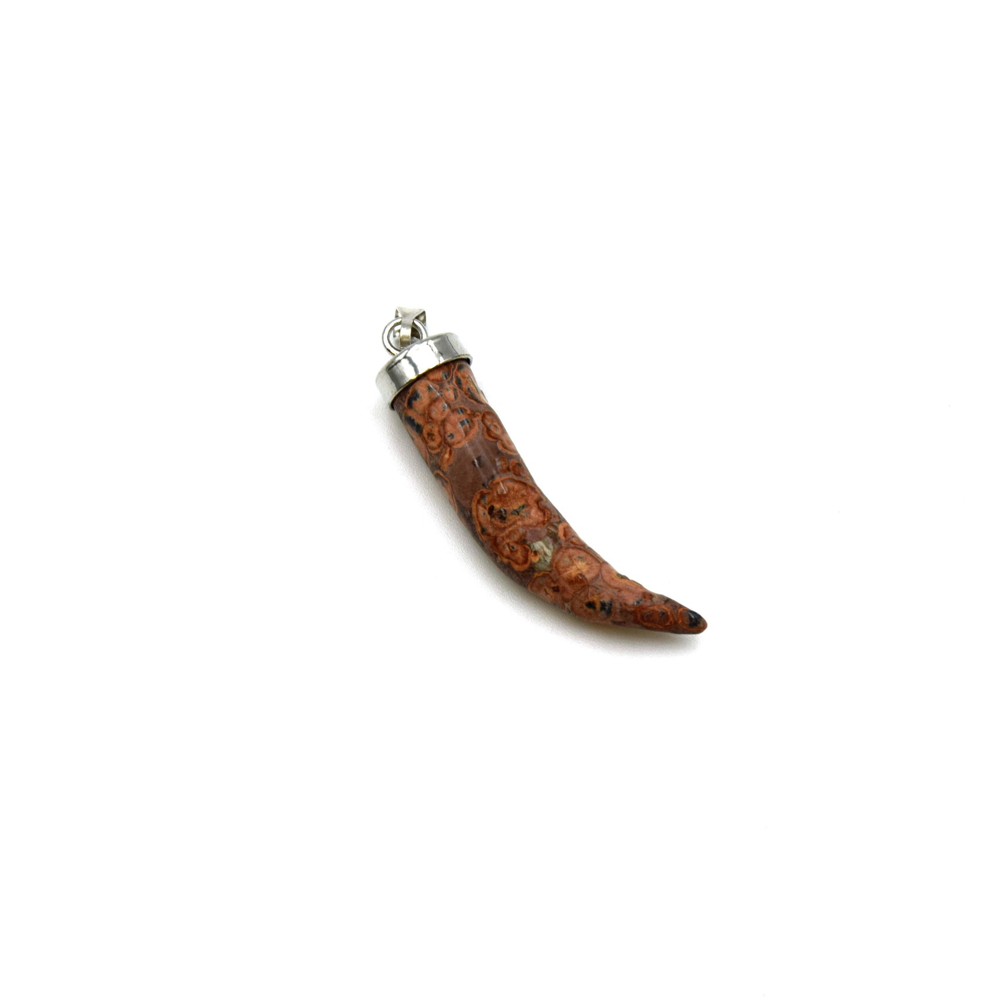 Gemstone Tusk Pendant with Gold Bail - 33mm