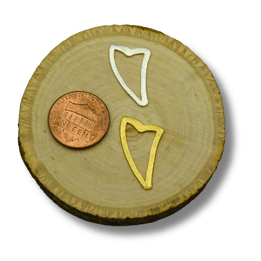 Shark Tooth Cut-Out Plated Copper Components for Jewelry Making - Bulk Jewelry Findings (Pack of 10)