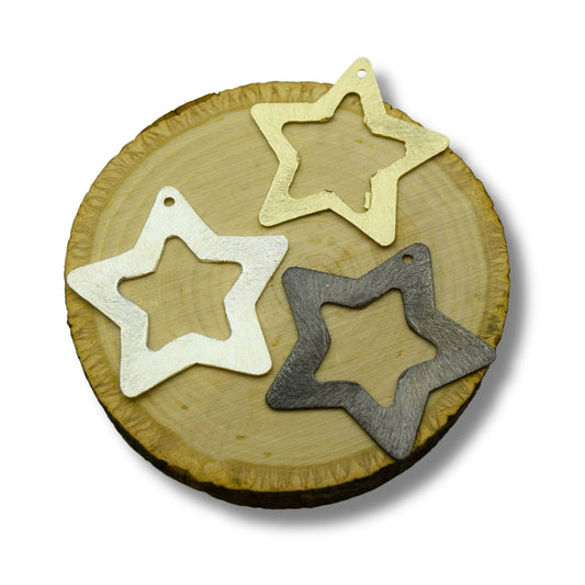 Star Shaped Plated Copper Components for Jewelry Making - Bulk packs of 10 - Star Pendant / Star Charm