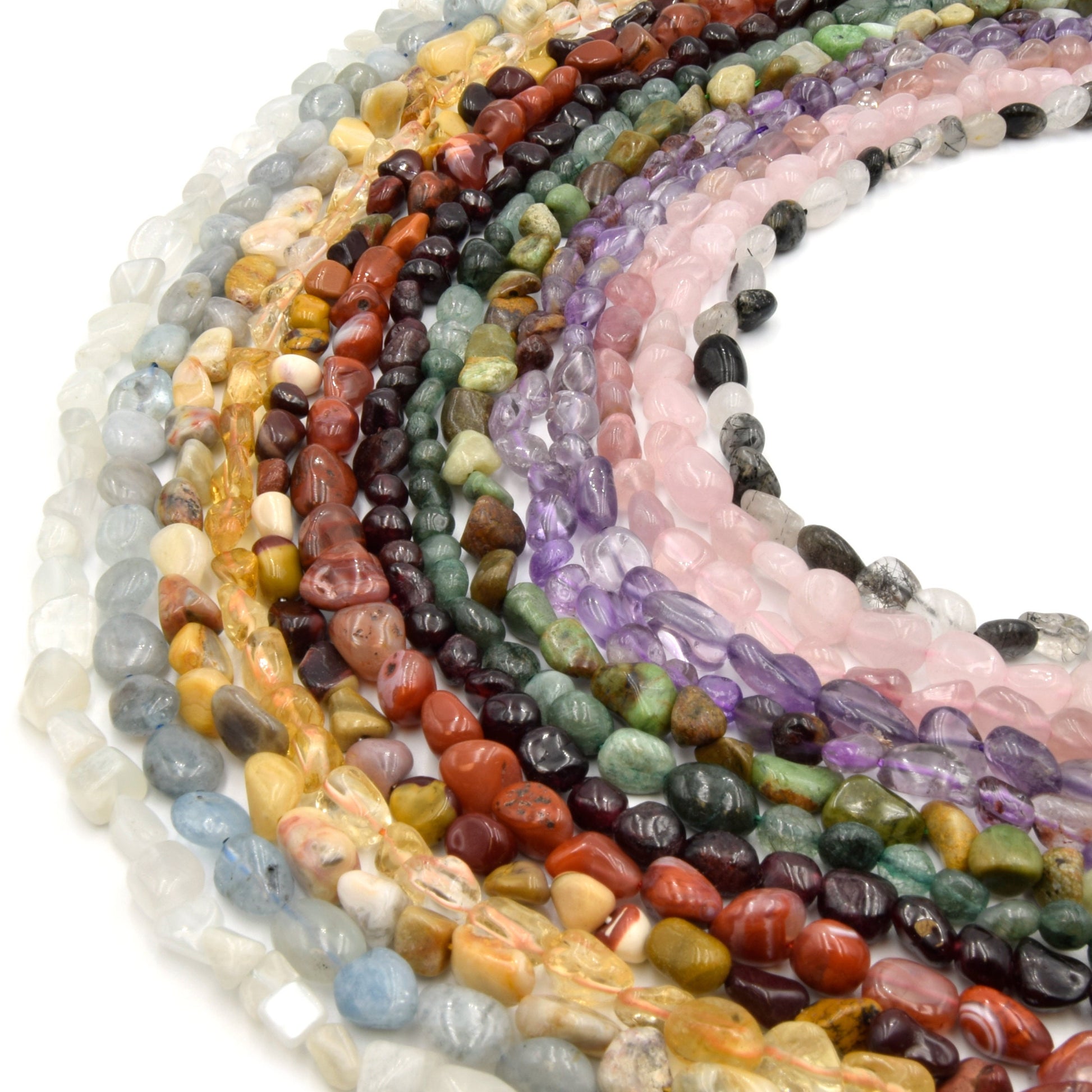 Pebble Gemstone Beads | Natural Semi-Precious Nugget Gemstone Beads