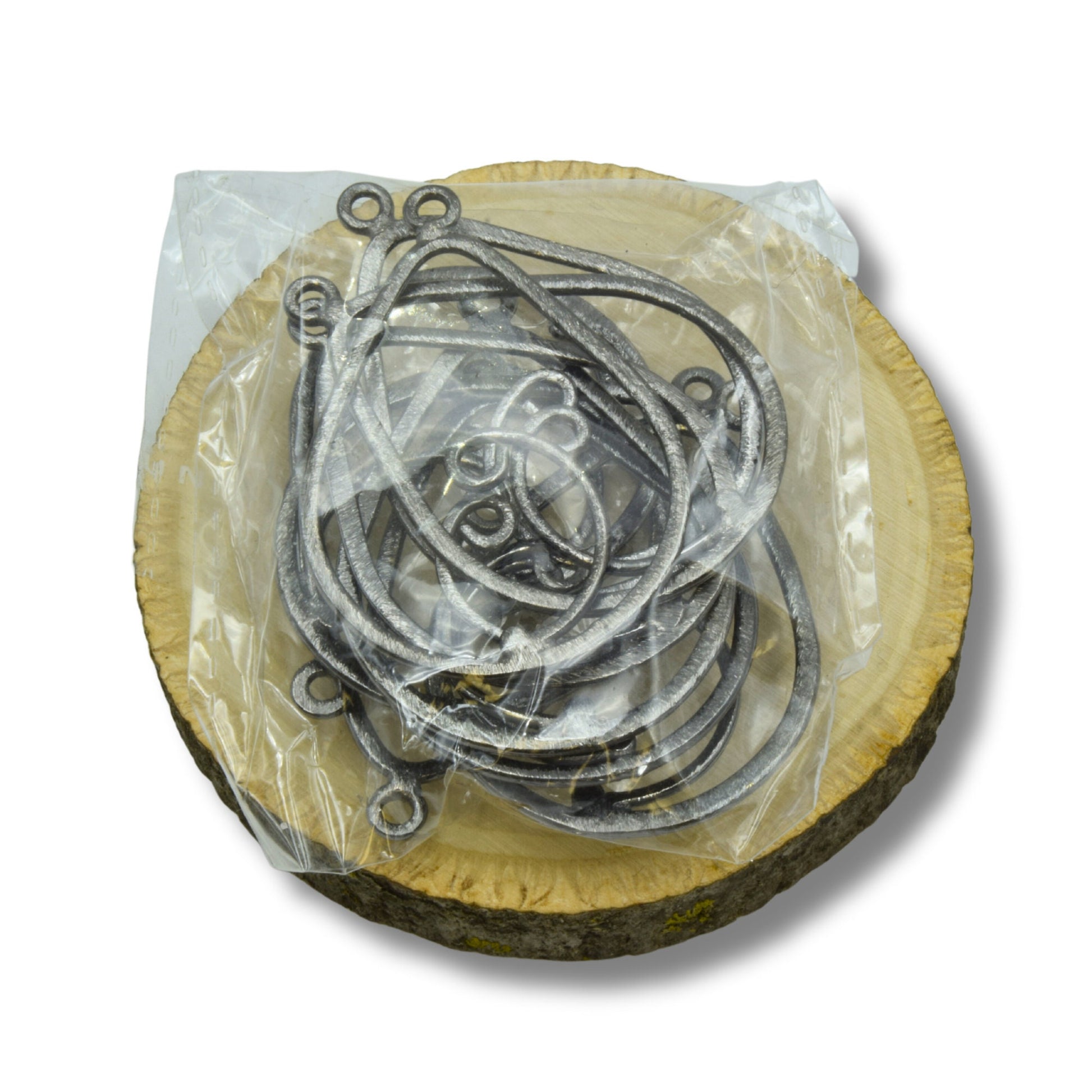 Scrollwork Teardrop Shaped Plated Copper Components - Bulk Packs of 10 Pieces - 40mm & 45mm - Earring Dangles, Jewelry Findings