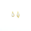 14k Gold Vermeil Teardrop Moonstone Bezels - Pendants and Connectors for Permanent Jewelry - Non Tarnish Charms