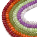 8mm Dyed Jade Rondelle Beads - Red, Orange, Green, White Beads for Candy Necklace!
