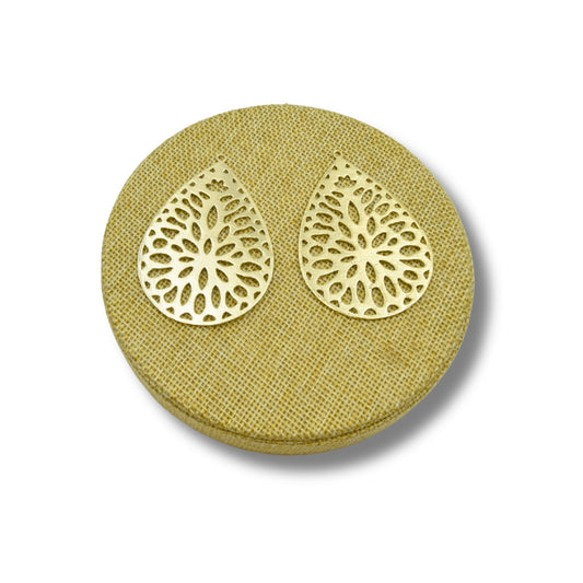 Filigree Findings for Jewelry Making | Plated Copper Components | Elegant Geometric Cut Out Findings