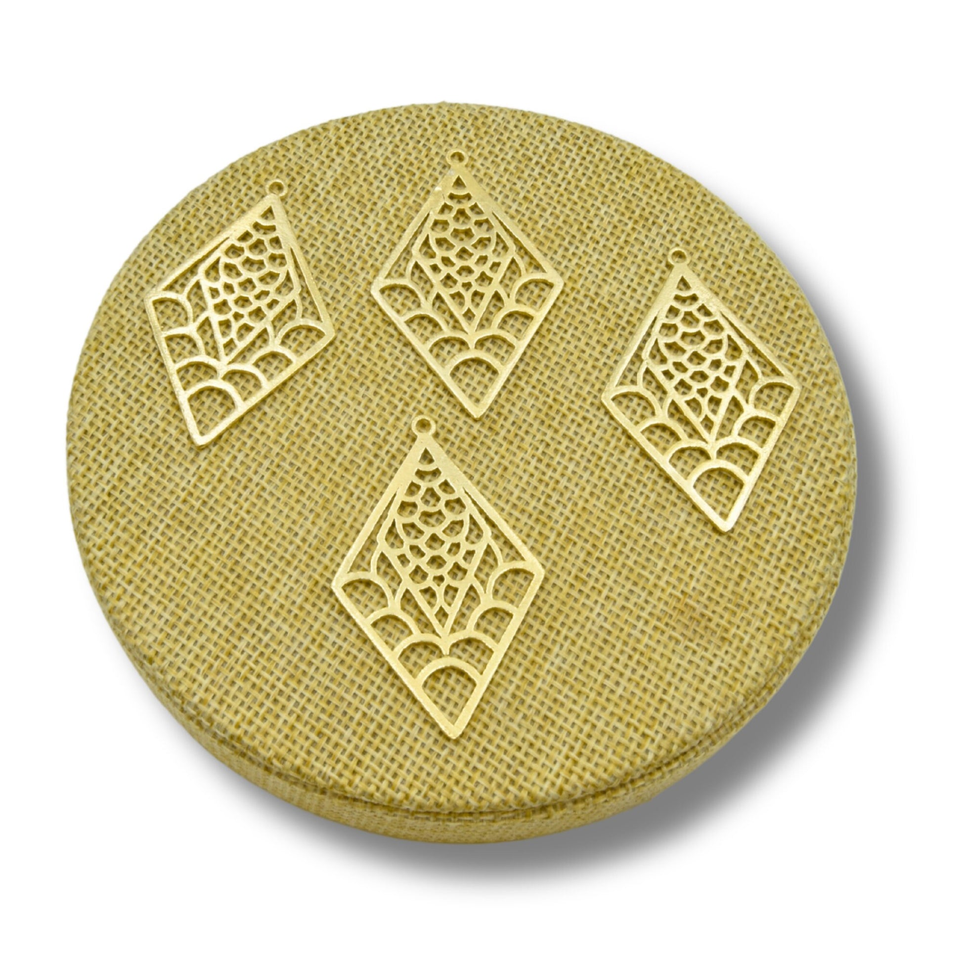 Filigree Findings | Marquise Shaped Plated Copper Components for Jewelry Making | Geometric Cut Out Findings