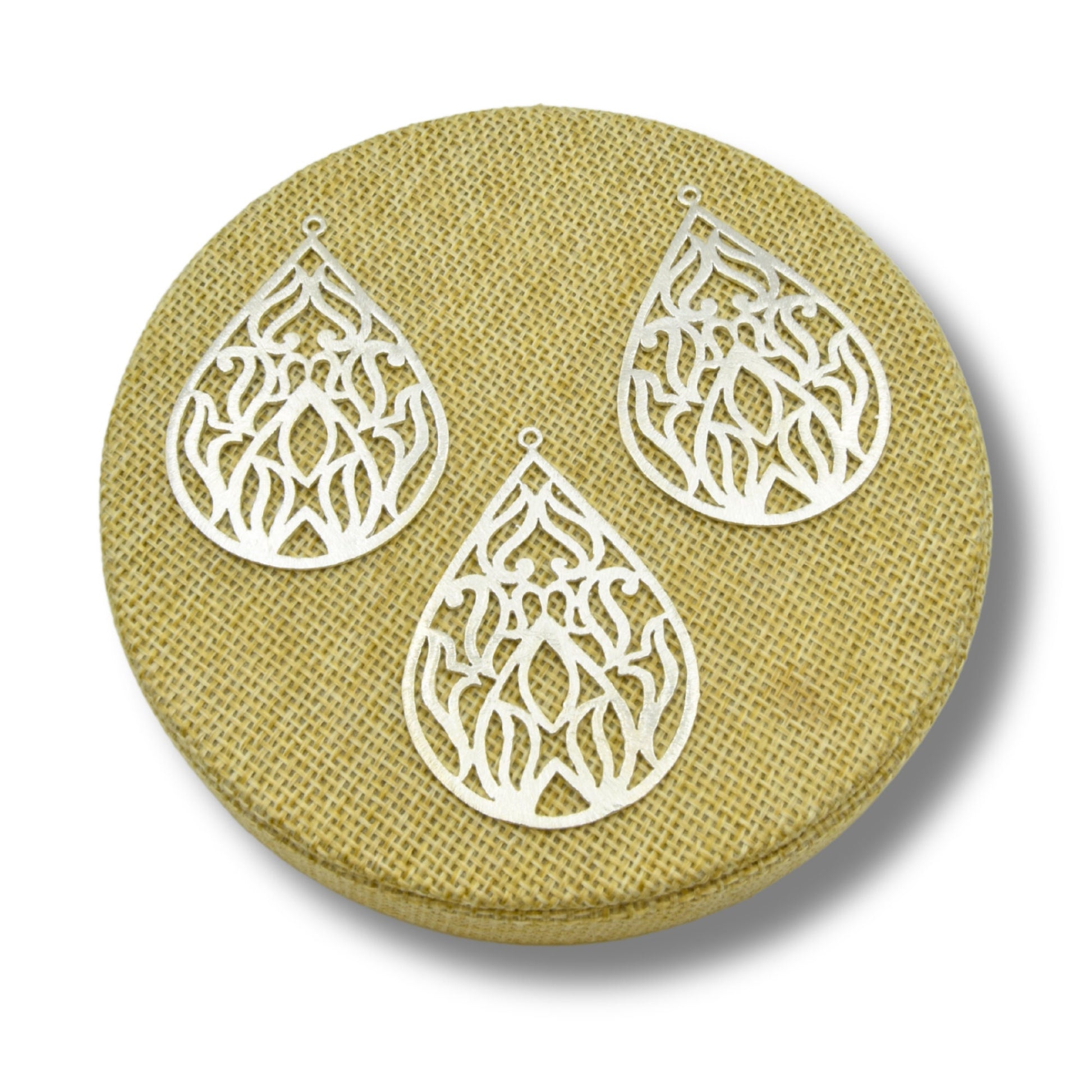 Filigree Findings for Jewelry Making | Plated Copper Components | Elegant Geometric Cut Out Findings
