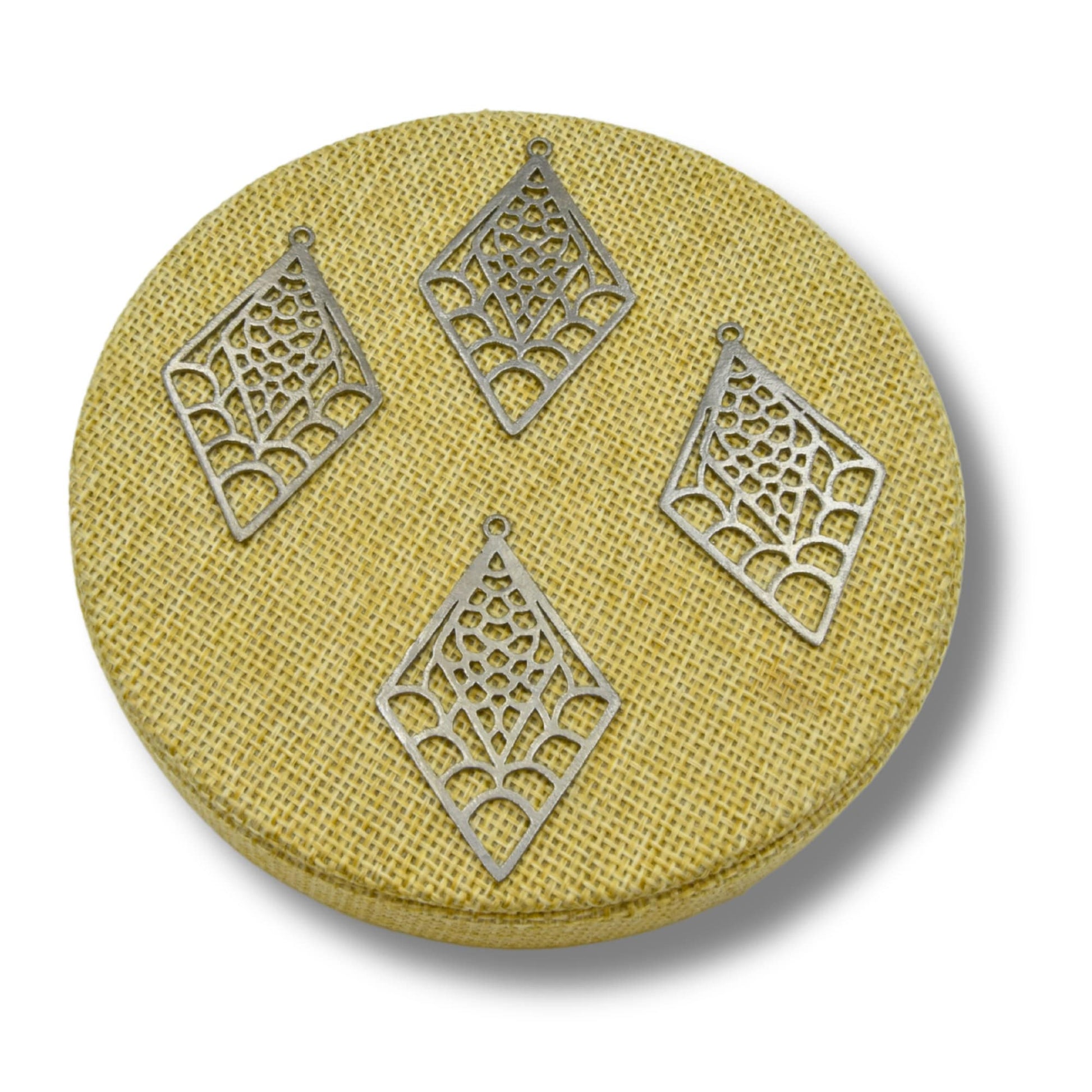 Filigree Findings | Marquise Shaped Plated Copper Components for Jewelry Making | Geometric Cut Out Findings