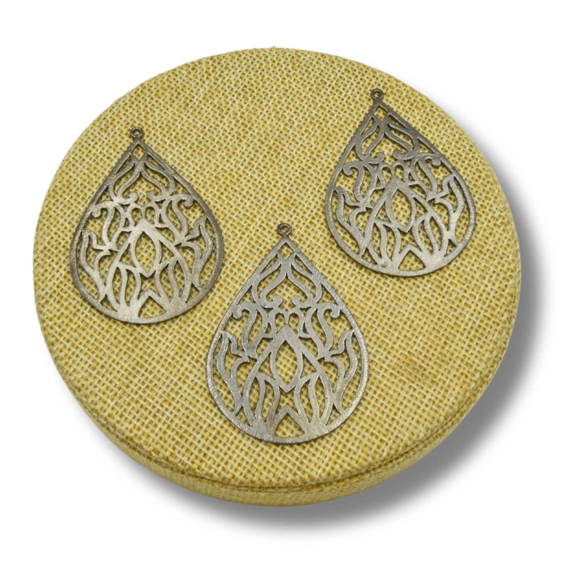 Filigree Findings for Jewelry Making | Plated Copper Components | Elegant Geometric Cut Out Findings