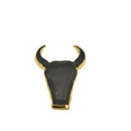 Gold Plated Carved Black Wooden Bull/Steer Shaped Focal Pendants - Measuring 48mm x 70mm Approximately - Two rings-Sold Individually