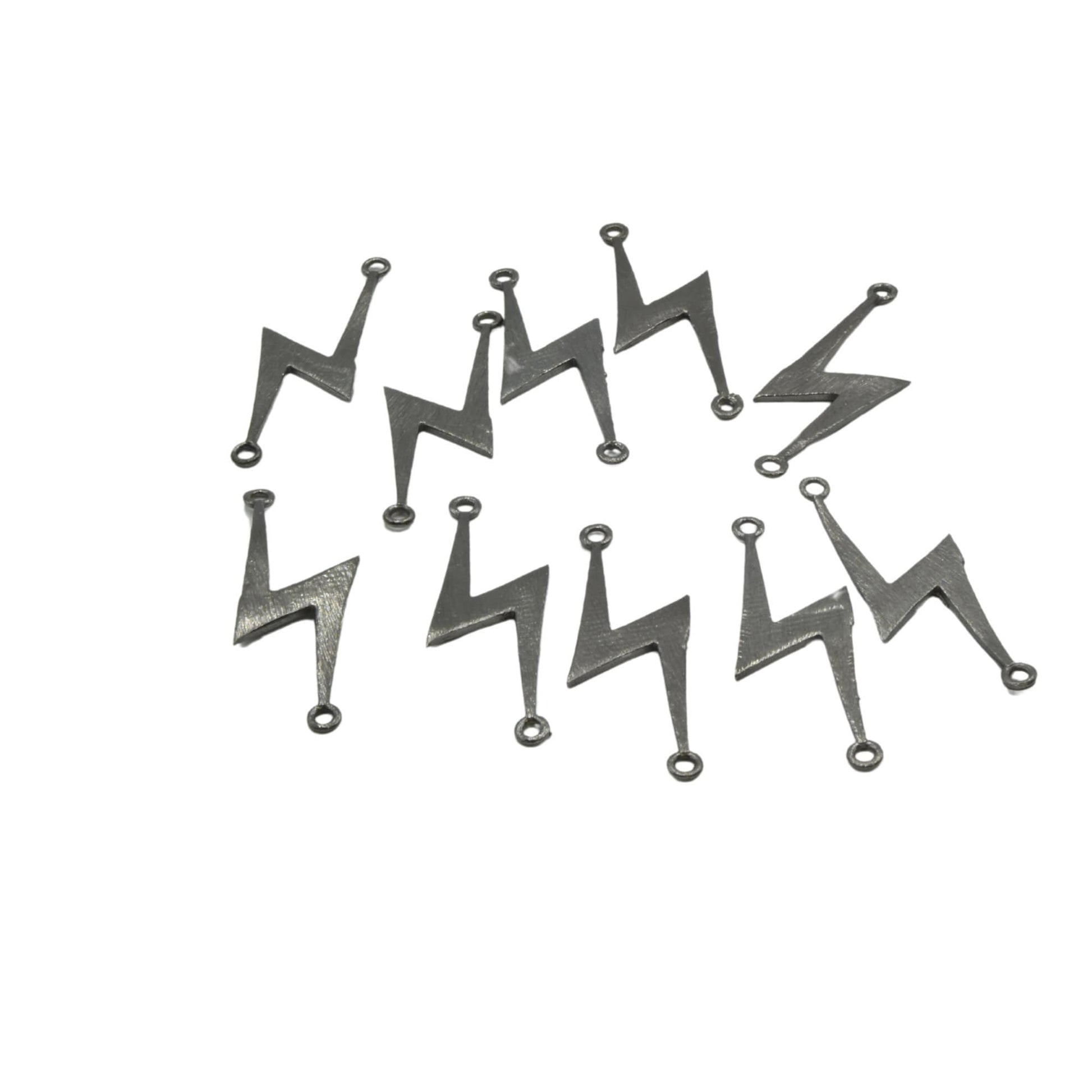 Lightning Bolt Findings | Plated Copper Components For Jewelry Making | Two rings