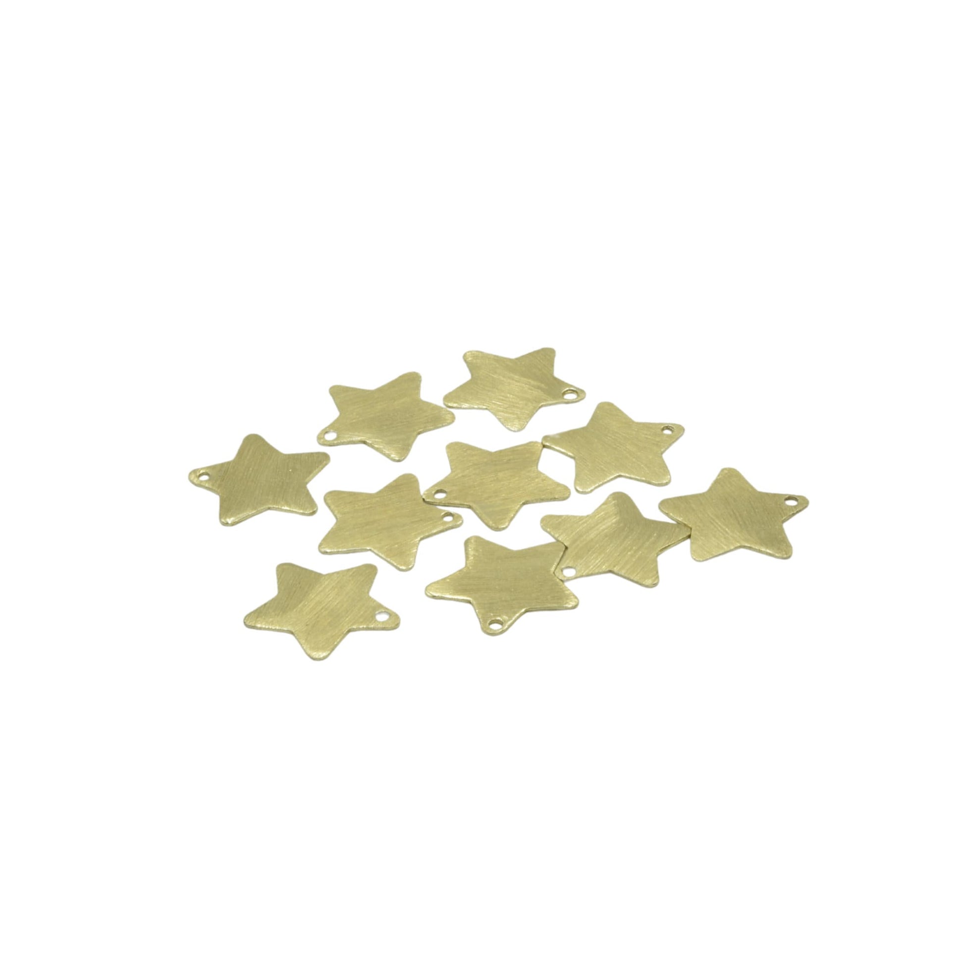 20mm x 20mm Small Silver Plated Blank Star Shaped Brushed Finish Copper Components - Sold in Packs of 10
