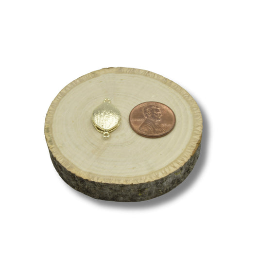 Brushed Textured Leaf Shaped Plated Copper Connecter- Available in Gold and Silver- Measuring 21mmx12mm- Sold in packs 10f 10