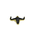 1.5" Gold Plated Black Acrylic Steer Skull Pendant - Measuring 36mm x 25mm Approx. - Available in 10 Colors, See Related Items Link