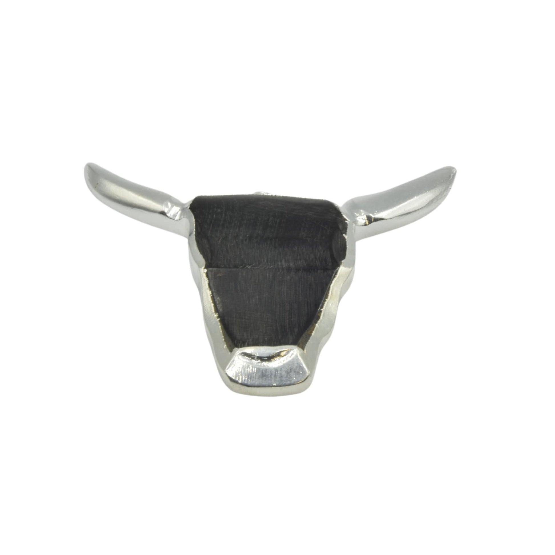 Electroplated Black Brown Wooden and Abalone Bull/Steer Skull Shaped Focal Pendants - Measuring 66mm x 63mm