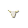 Electrolated White Acrylic Bull/Steer Skull Shaped Focal Pendants - Measuring 66mm x 63mm- Available in Gold & Gunmetal