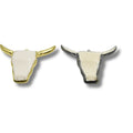Electrolated White Acrylic Bull/Steer Skull Shaped Focal Pendants - Measuring 66mm x 63mm- Available in Gold & Gunmetal