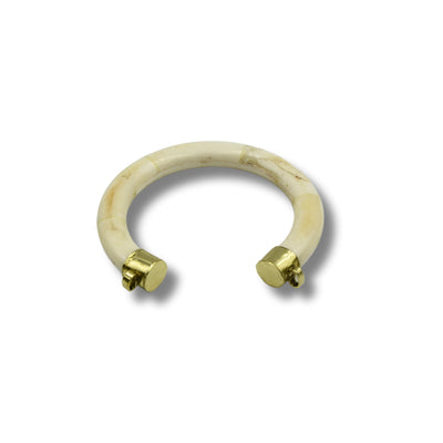 Bone Focal Pendant | White Ox Bone U-Shaped Pendant for Jewelry Making