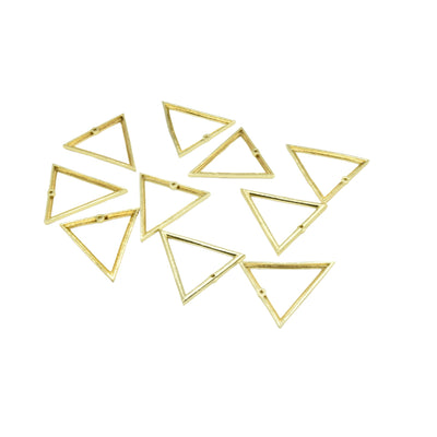 Gold Finish Open Triangle Shaped Plated Copper Components - Sold in Packs of 10
