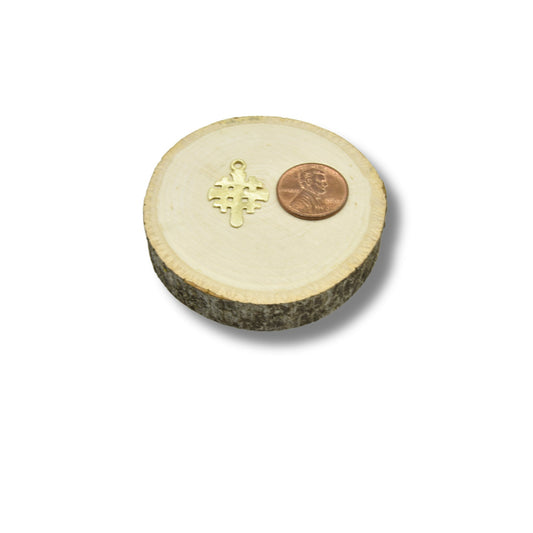 Gold Plated Copper Hashmark/Crosshatch Medieval Cross Shaped Components - Measuring 15mm x 19mm - Sold in Packs of 10 (205-GD)