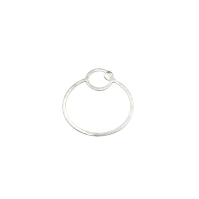 Large Silver Plated Copper Double Open Circle/Ring Shaped Pendant Components - Measuring 40mm x 44mm - Sold in Packs of 10 (271-GD)