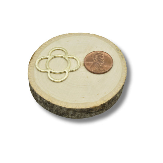 Brushed Quatrefoil Plated Copper Components - Available in Gold and Silver - Sold in Packs of 10