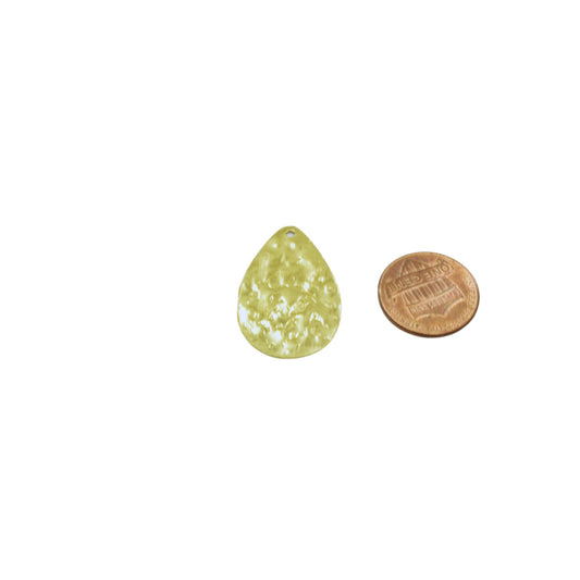 Gold Brushed Finish Blank Hammered Teardrop Shaped Plated Copper Components - Packs of 10- 19mm x 30mm
