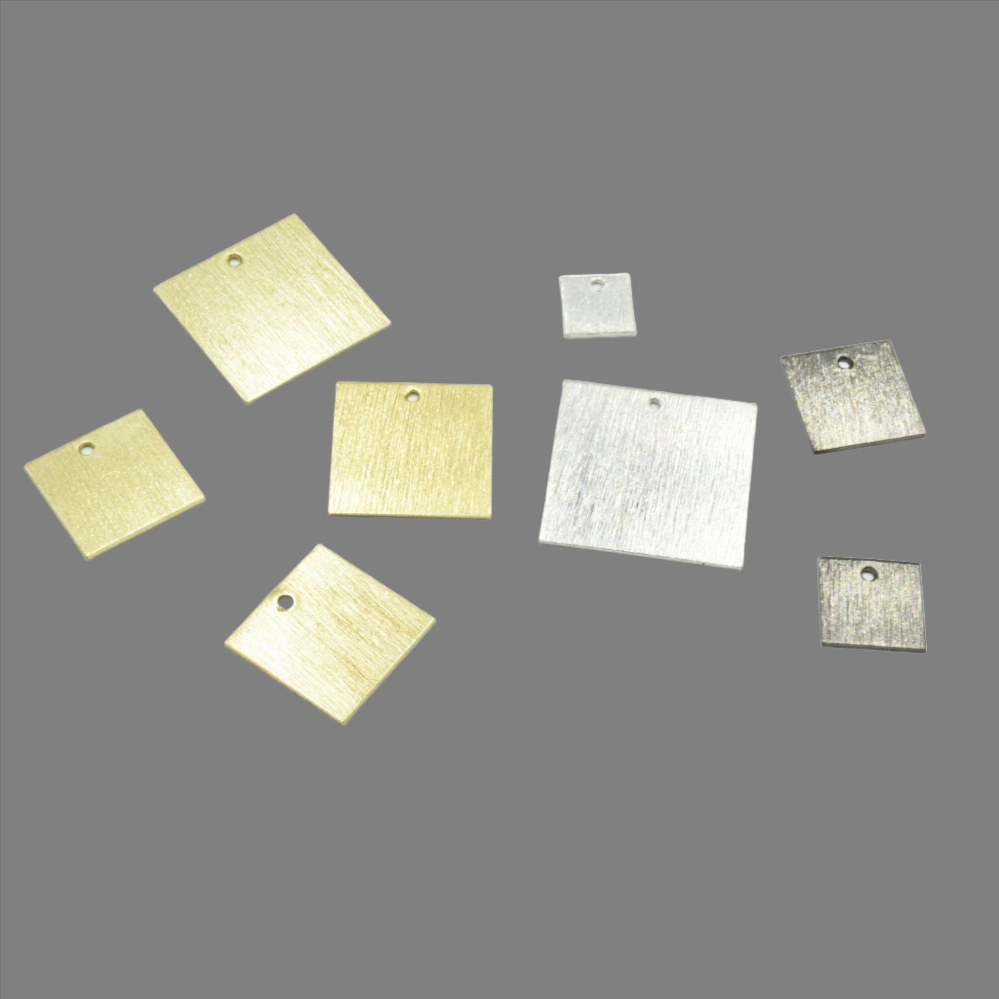 Beadlanta Silver Brushed Finish Blank Square Shaped Plated Copper Components - Multiple sizes available Sold in Packs of 10 Pcs - (165-SV)