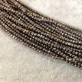3mm Rough Pyrite Faceted Rondelle Beads