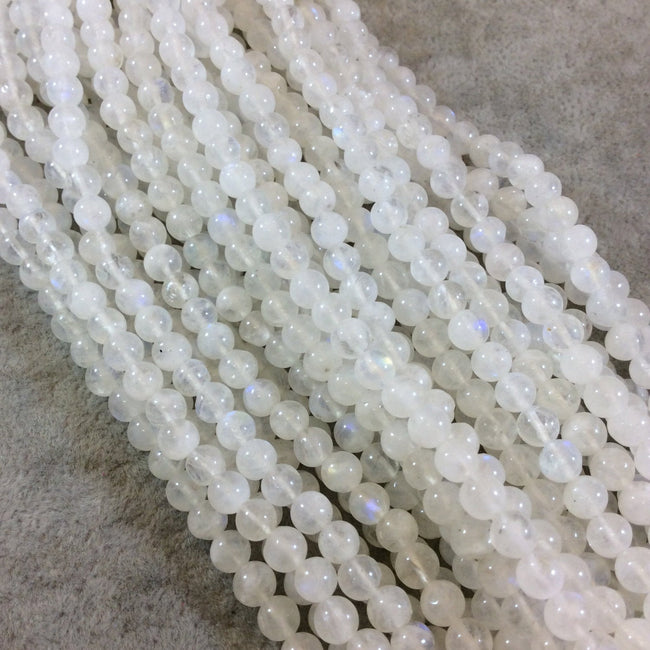 Moonstone Smooth Round Bead Strand, 4mm diameter, approx. 72 beads per strand - High Quality Indian Gemstone