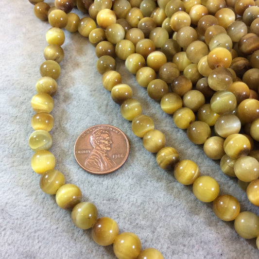 Golden Tigers Eye Round Bead Strand, 8mm, approx. 50 beads per strand