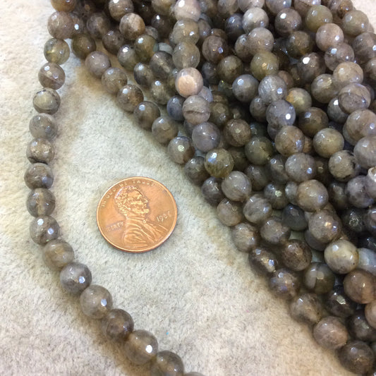 Labradorite Faceted Round Bead Strand, 6mm, approx. 57 beads per strand