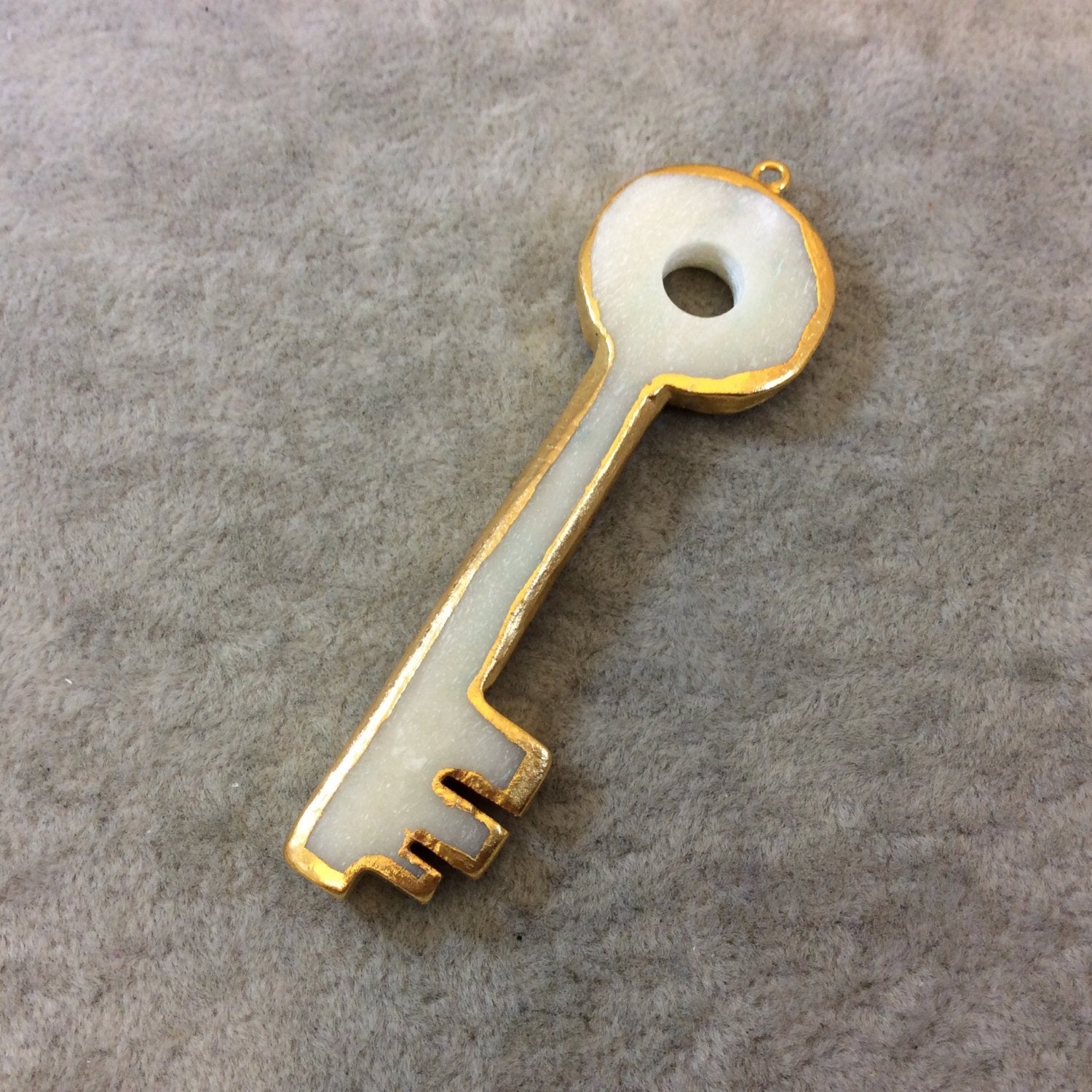 Large Gold Plated Bone Key Pendant, 24mm x 77mm (BK 1)