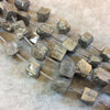 Rough Natural Pyrite Cube Bead Strand, 10mm, approx. 18 beads per strand