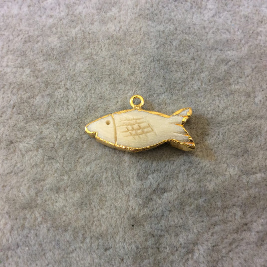 Small Gold Plated Bone Fish Pendant, 28mm x 12mm (BF 1)