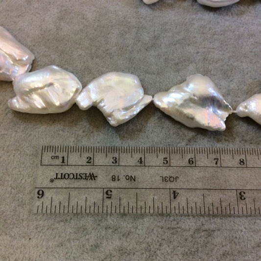 Large Natural Freshwater Pearl Baroque Bead Strand, 25mm x 30mm average, approx. 15 pearls per strand