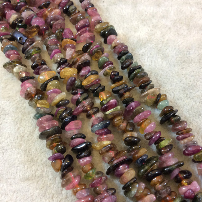 Medium Tourmaline Chip Beads - 15" Strand (Approximately 170 Beads) - Measuring 7-8mm - Natural Semi-Precious Gemstone - Sold by Strands
