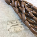 Chocolate Brown Natural Wood Tube/Barrel Beads - 14.5" Strand (Approx. 24 Beads) - Measuring 7mm x 16mm - 2mm Hole Size - Sold by the Strand