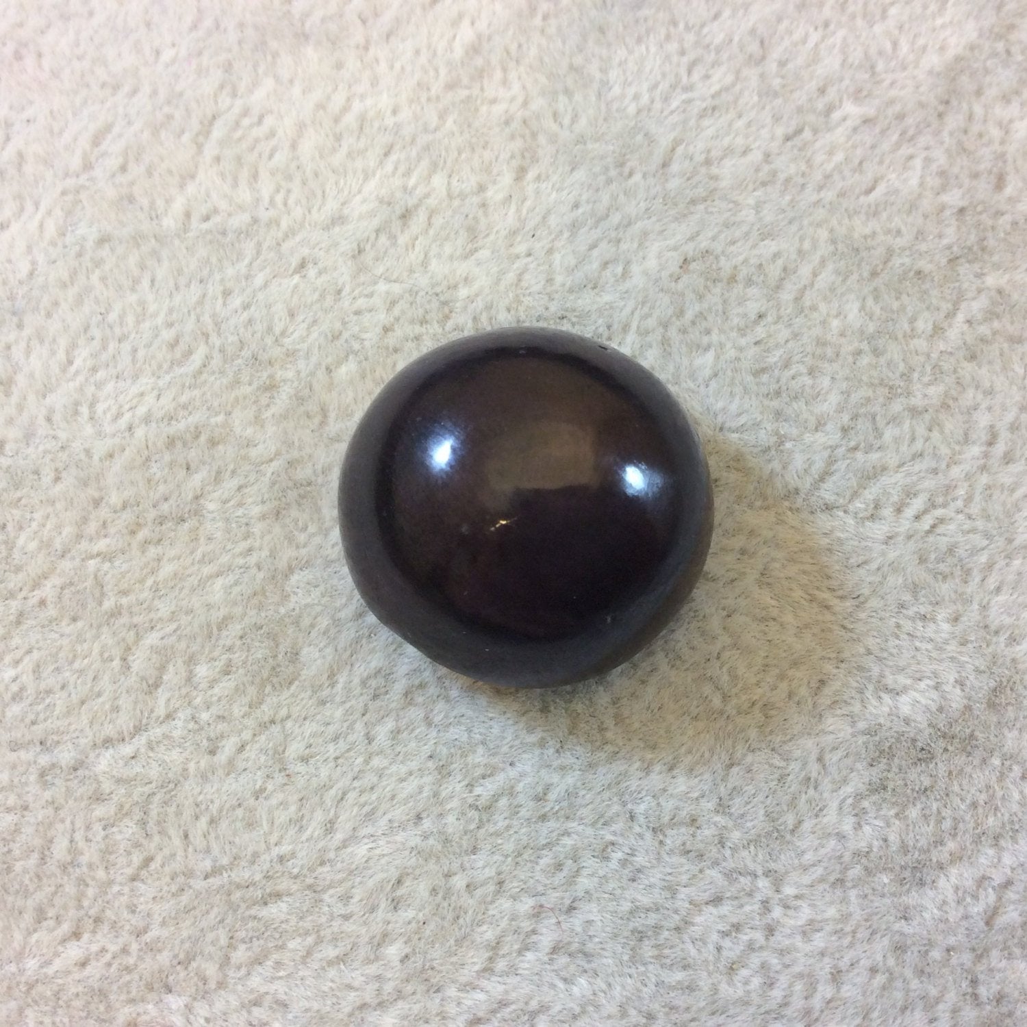 AAA Round Shaped Dark Plum Star Garnet Flat Back Cabochon - Measuring 23mm x 23mm, 13mm Dome Height - Natural Gemstone Cab