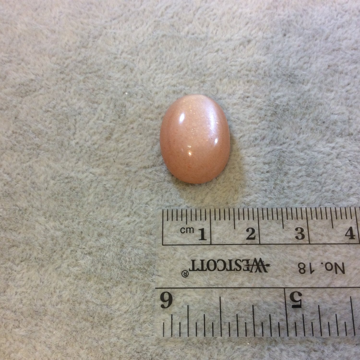 AAA Oval Shaped Peach Moonstone Flat Back Cabochon - Measuring 16mm x 21mm, 9mm Dome Height - Natural Gemstone Cab