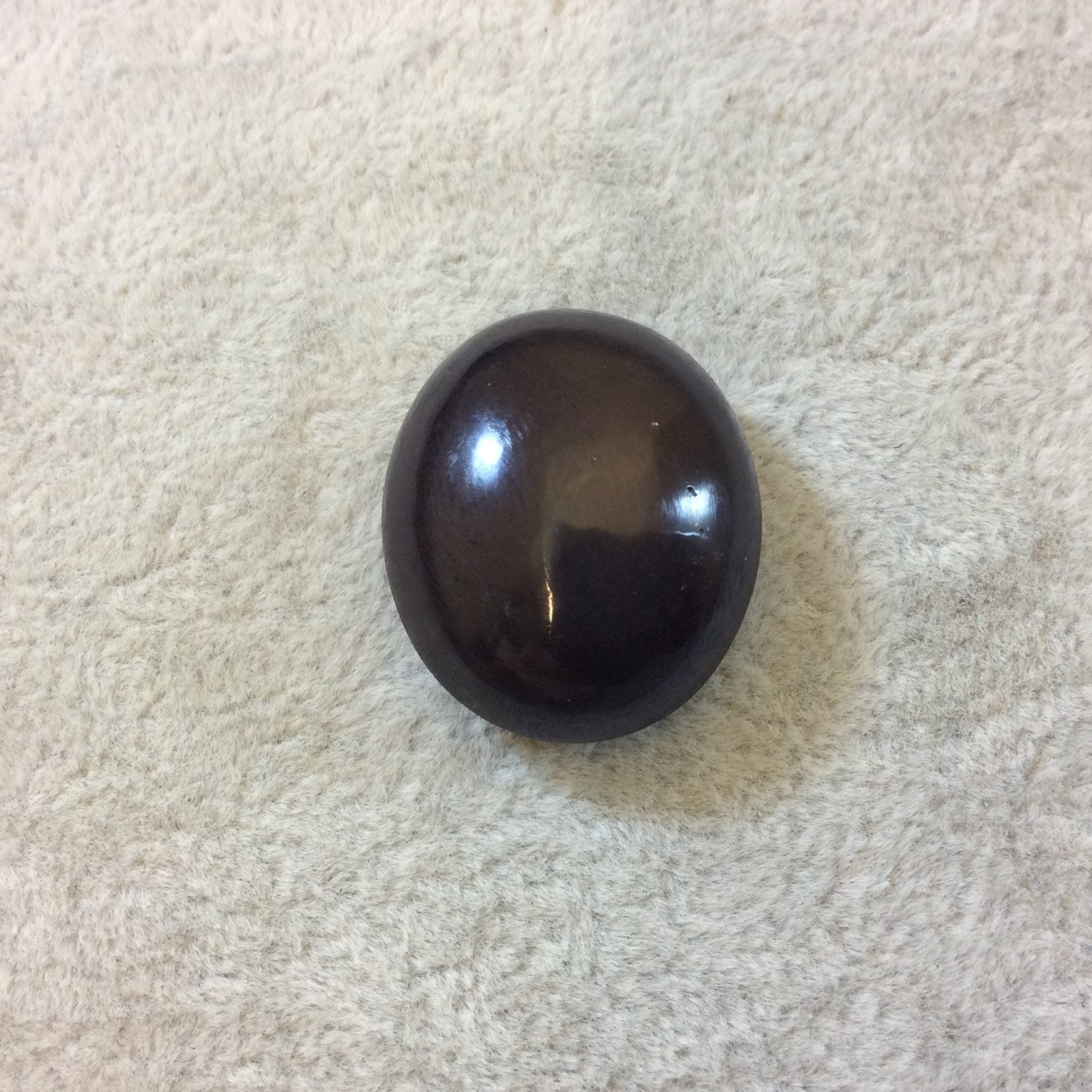 AAA Oval Shaped Dark Plum Star Garnet Flat Back Cabochon - Measuring 22mm x 26mm, 11mm Dome Height - Natural Gemstone Cab