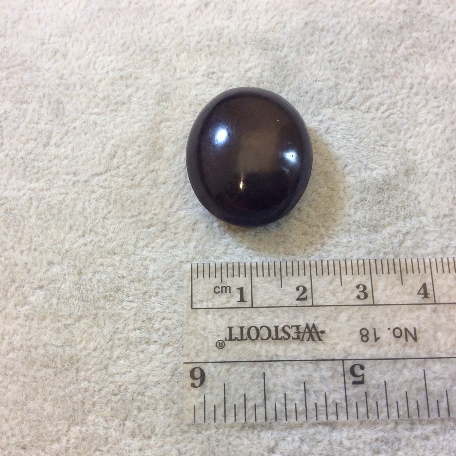 AAA Oval Shaped Dark Plum Star Garnet Flat Back Cabochon - Measuring 22mm x 26mm, 11mm Dome Height - Natural Gemstone Cab
