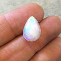OOAK Smooth Pear/Teardrop Blue Rainbow Pinfire Ethiopian Opal Semi-Precious Gemstone Cabochon "1115P"- Measuring 10.9mm x 15.2mm x 6.9mm
