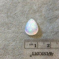 OOAK Smooth Pear/Teardrop Blue Rainbow Pinfire Ethiopian Opal Semi-Precious Gemstone Cabochon "1115P"- Measuring 10.9mm x 15.2mm x 6.9mm